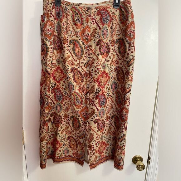 VTG Sundance Wool/Silk Blend Paisley Print Bohemian Cottage Core Skirt Sz 14P - Picture 2 of 7